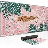 Baziabbo Cute Desk Mat,XXL Extended Large Mouse Pad,Gaming Mousepad with Stitched Edge,Non-Slip Rubber Base Keyboard Desk Pad for Home Office Study Game (A-Pink)