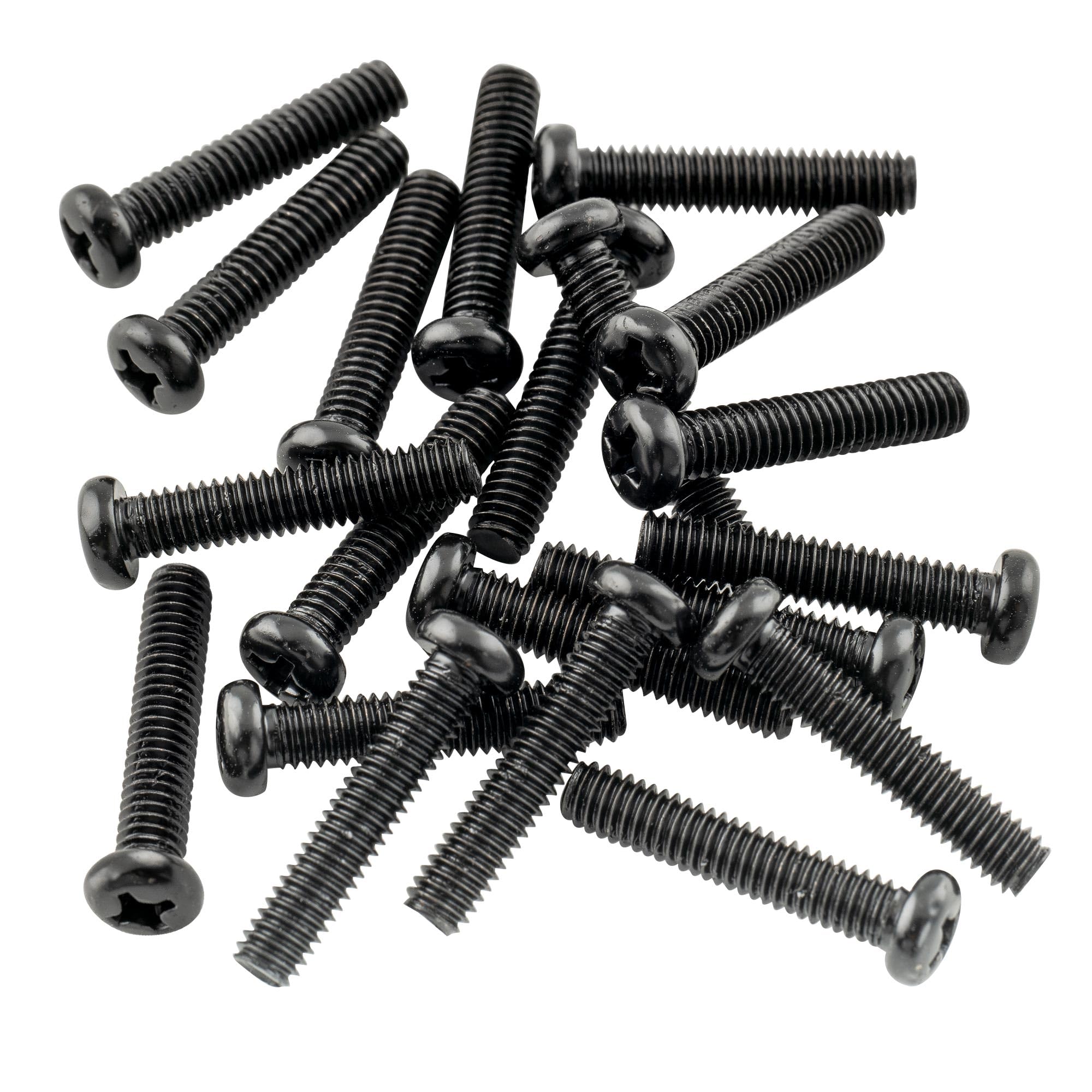 Musiclily Basic 4x20mm Metal Metric Thread Tele Bridge Pickup Mounting Screws, Black(Set of 20)