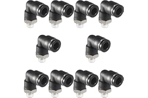 MSAEIQUN 3/8 Air hose fittings, Air fittings Male Elbow 3/8 Inch Tube OD x 1/8 NPT Thread Push to Connect Fitting, PL-3/8-N1 (Pack of 10) (3/8-1/8)