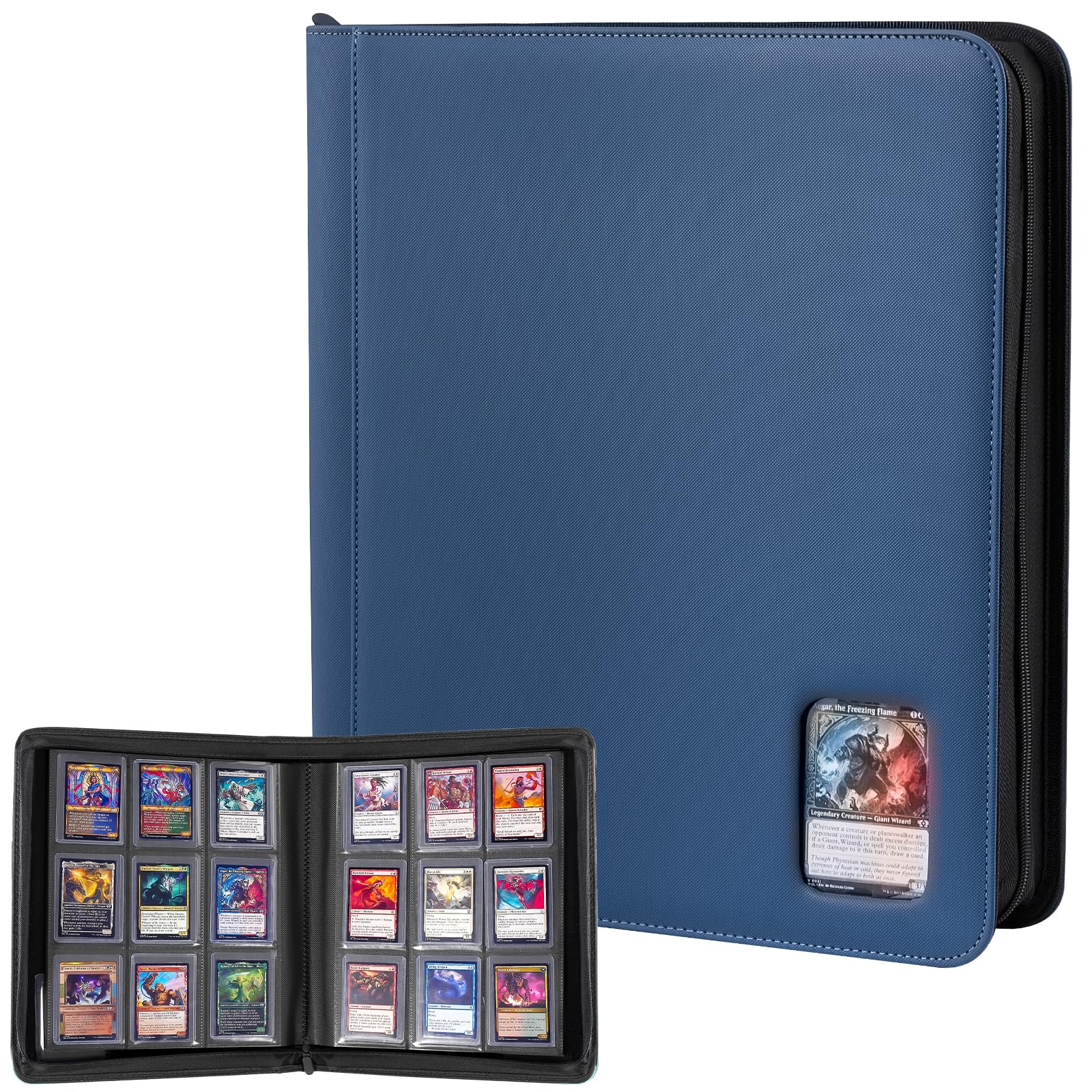 ProCase Top Loader Binder for Cards; Holds 324 Toploaders with 9 Pockets, Toploader Storage for Trading Cards or Sports Cards, Compatible with TCG, MTG in 3"x4" Toploaders -Navy — image 1