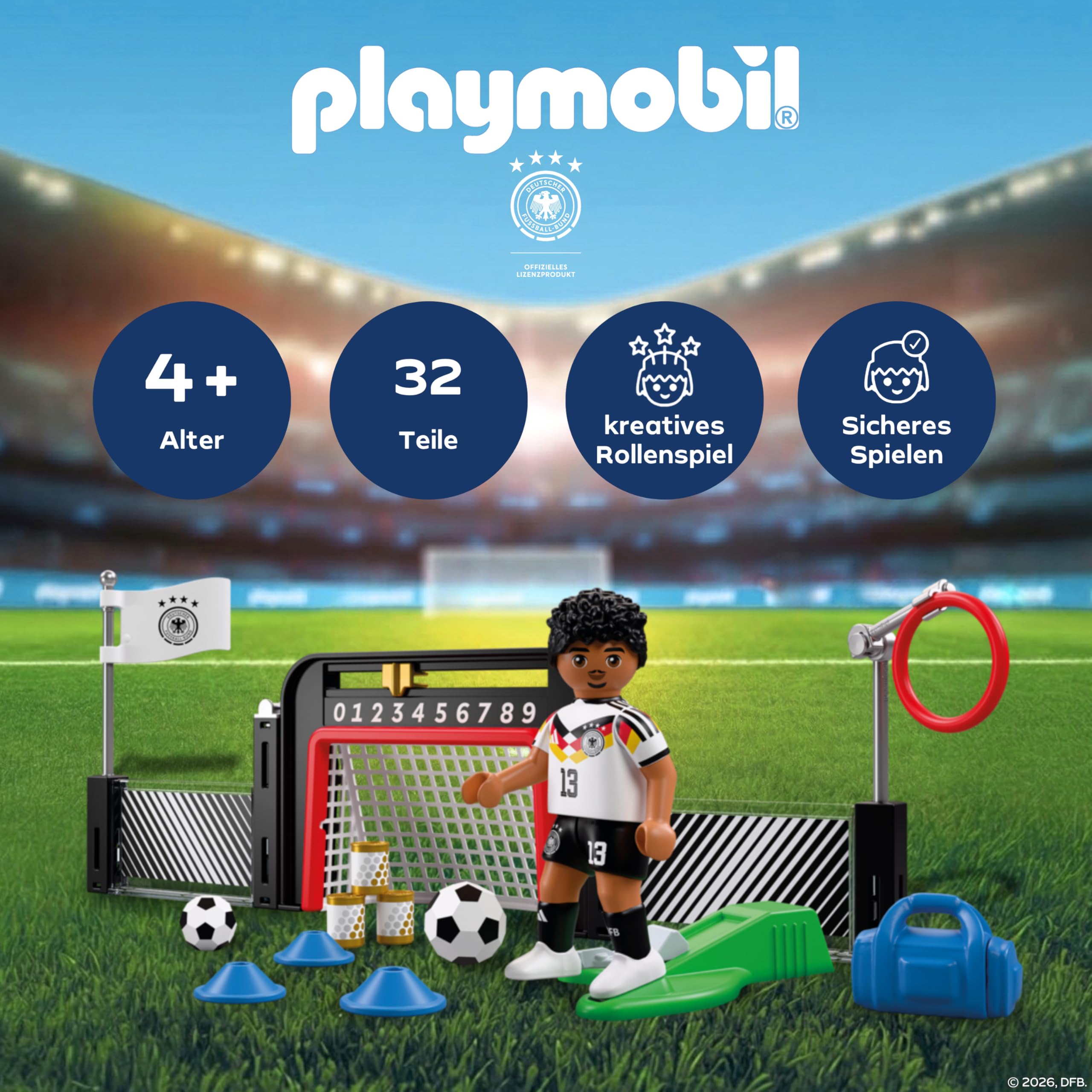PLAYMOBIL | DFB | Trainings-Station Felix Nmecha | Fußball WM Spielfigur mit Schussfunktion | 72255 2