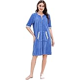 Richie House RH Housecoat Women Zipper Front Duster Robe 3/4 Lounger Housedress Pocket Nightgown S-3XL RHW4008
