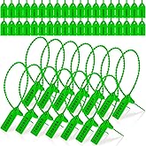 Roowest 2000 Pcs Plastic Tamper Seals Security Tags Seals Safety Numbered Zip Ties Fire Extinguisher Tamper Tags Disposable Self Locking Signage 250 mm Length(Green)