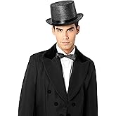 Rubies Black Glitter Mesh Costume Accessory Top Hat for Adults, Men's No Size