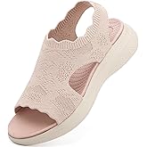 NINIKUA Womens Orthopedic Sandals Ladies Arch Support Walking Sandals with Comfortable Plantar Fasciitis Open Toe Slip On Sport Athletic Sandals