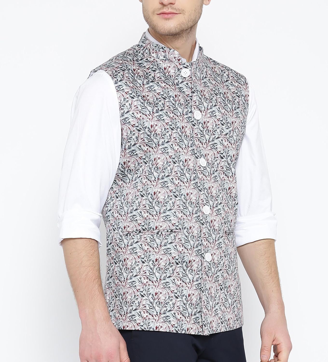 shaftesbury london men's cotton nehru jacket