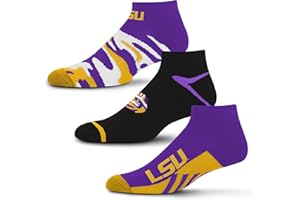 For Bare Feet NCAA unisex-adult Camo Boom 3 Pack Ankle Sock