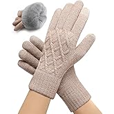 JYUYNY Winter Gloves for Women Men – Warm Touchscreen Knit, Thermal Wool Lining Cold Weather Gloves for Driving Texting
