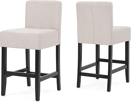 Amazon Com Christopher Knight Home Portman Fabric Counter Stools 2 Pcs Set Wheat Furniture Decor