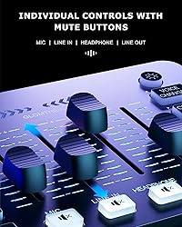 Glomtheia Gaming Sound Board Audio Interface Voice