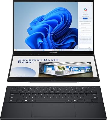 Zenbook Duo OLED UX8406CA-QL335W - Ordenador Portátil 14" WUXGA (Intel Core Ultra 7 255H, 32GB RAM, 1TB SSD, ARC 140T, Windows 11 Home) Gris Tintero - Teclado QWERTY español