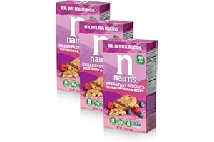 Nairn's Gluten-Free Blueberry and Raspberry Breakfast Biscuits - Healthy, Tasty, High Fiber, Non-GMO, No Artificial Colors, Flavors, or Preservatives, Safe for Celiacs, 5.64oz (Pack of 3)