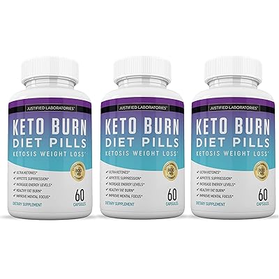 Keto Diet Pills Burn Shred BHB Salts Advanced Ketogenic Supplement Exogenous Ketones Ketosis Weight Loss Fat Burner Boost Energy Metabolism Men Women 60 Capsules 3 Bottles