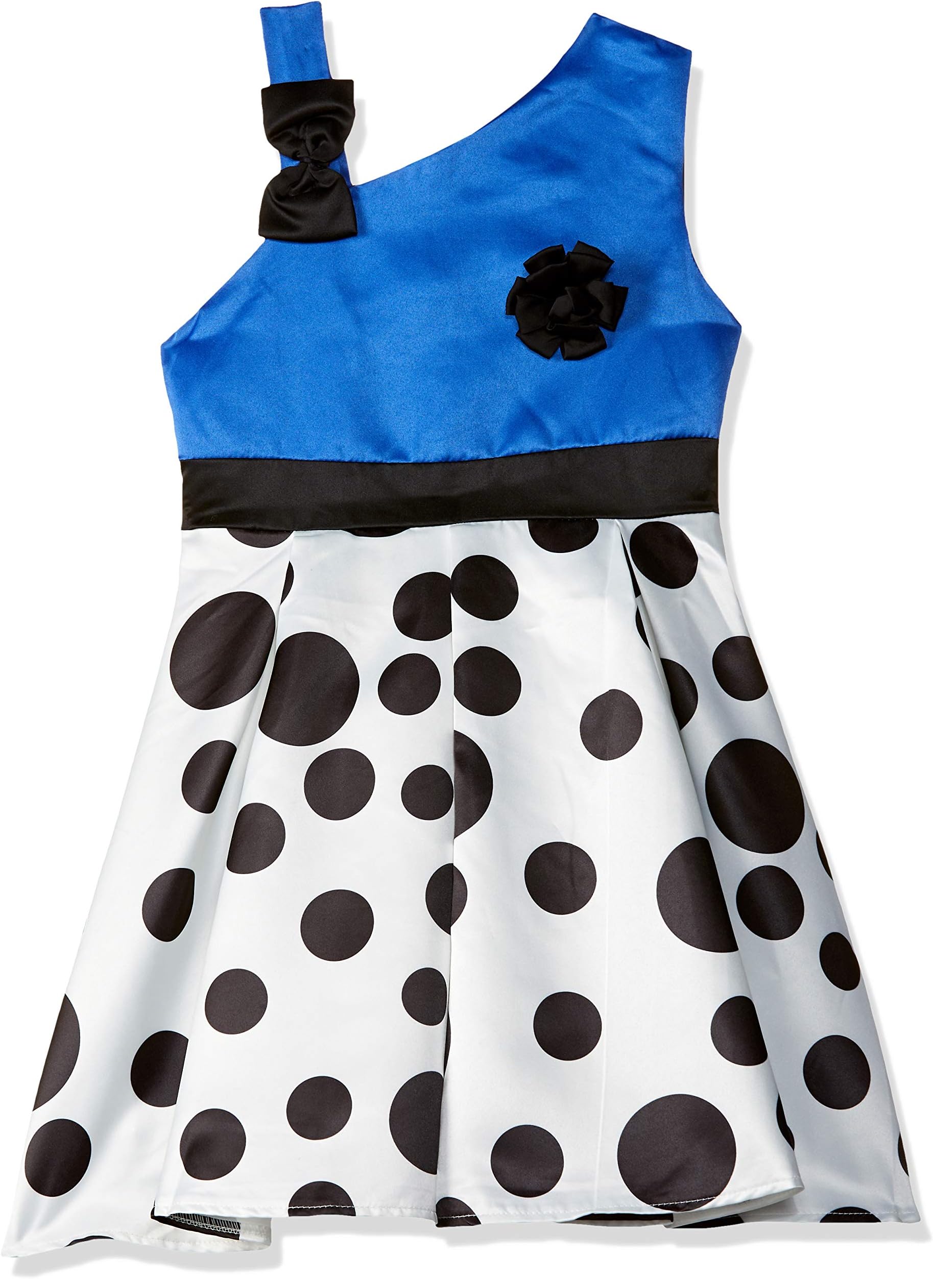 Si rosa Hopscotch Girls Polycotton Cute Polka Dot Print Dress in Blue Color for Ages 2-3 Years