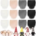 LUOZZY 30-Piece Gnome Beard DIY Kit - Precut Faux Fur Beards With Wooden Nose Balls For Christmas & Halloween Crafts (5 Colors) - View #7