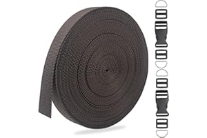 ZHFMLY 5/8 inch Coffee Nylon Webbing Strap for Sewing -10Yards 15mm Buckles Straps-Flat Fabric Pet Webbing Straps DIY Handle Craft Bags Straps Supplies-Hardware-Lawn Chair-Belting-DIY Projects Strap #257