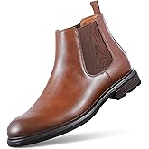 FUNROMAN Men's Chelsea Slip-on Boots Casual Dress Ankle Bootie M02