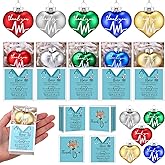 AceOrbit 15 Sets Nurses Christmas Ornaments Bulk Christmas Heart Hanging Ornaments Decor with Motivational Gift Box Thank You Gift for Nursing Practitioner Assistant Doctor Office Decoration