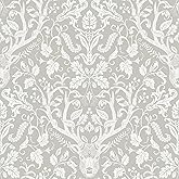 NuWallpaper Taupe Escape to The Forest Peel and Stick Wallpaper, Removable Wallpaper, 20.5 in x 18 ft