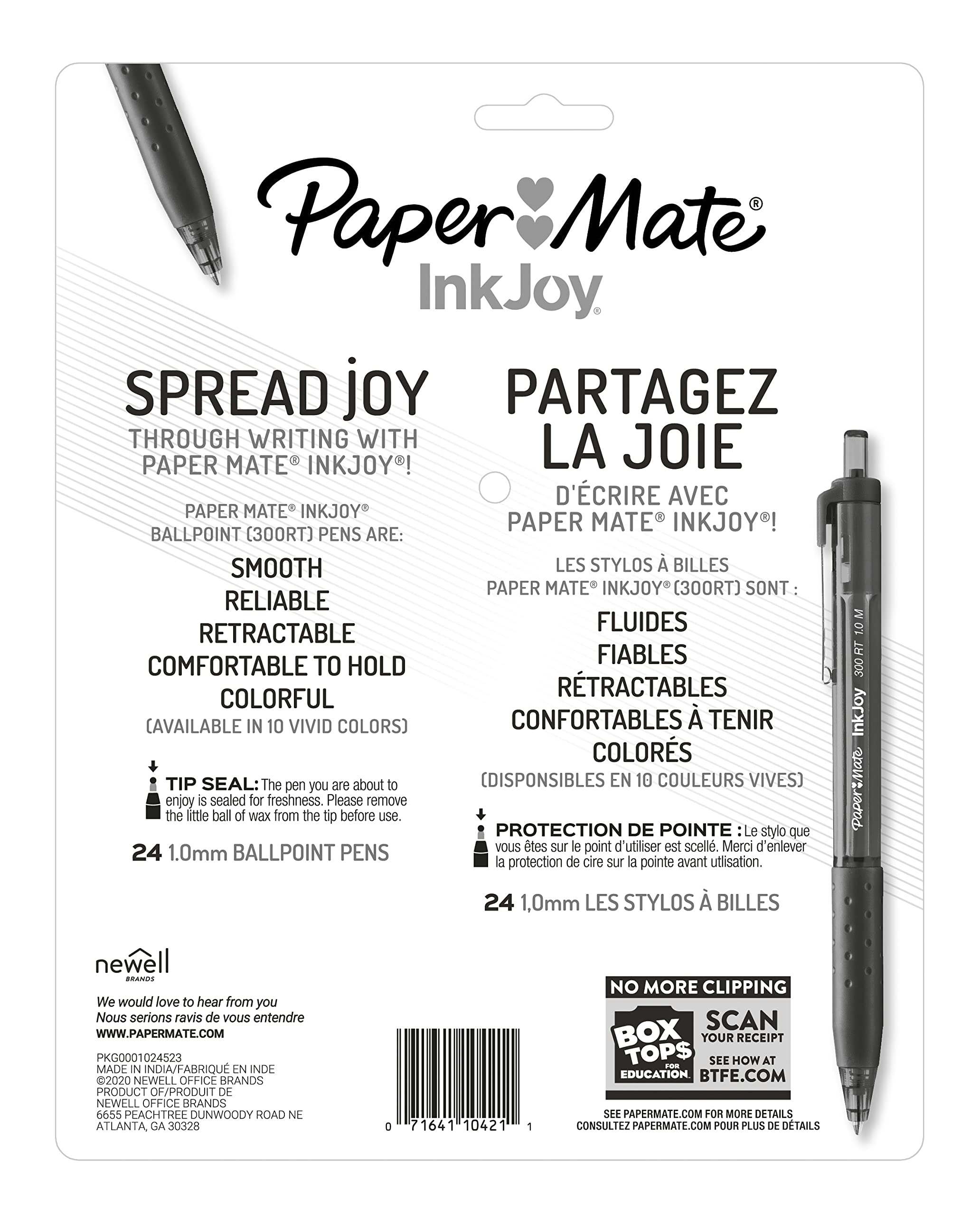 Paper Mate InkJoy 300RT Retractable Ballpoint Pens Medium Point 10 Ink Colors 24 Pack (1951398)