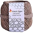 EricX Light Organic Hemp Wick,200 FT Spool,Well Coated with Beeswax,Standard Size(1.0mm)
