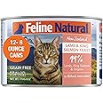 Feline Natural Wet Cat Food Pate - Lamb & Salmon Feast, 6 Ounce (Pack of 12), Grain-Free Recipe, New Zealand Sourced Ingredients