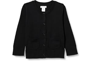 Amazon Essentials Girls Uniform Slim Fit Crewneck Cardigan Sweater