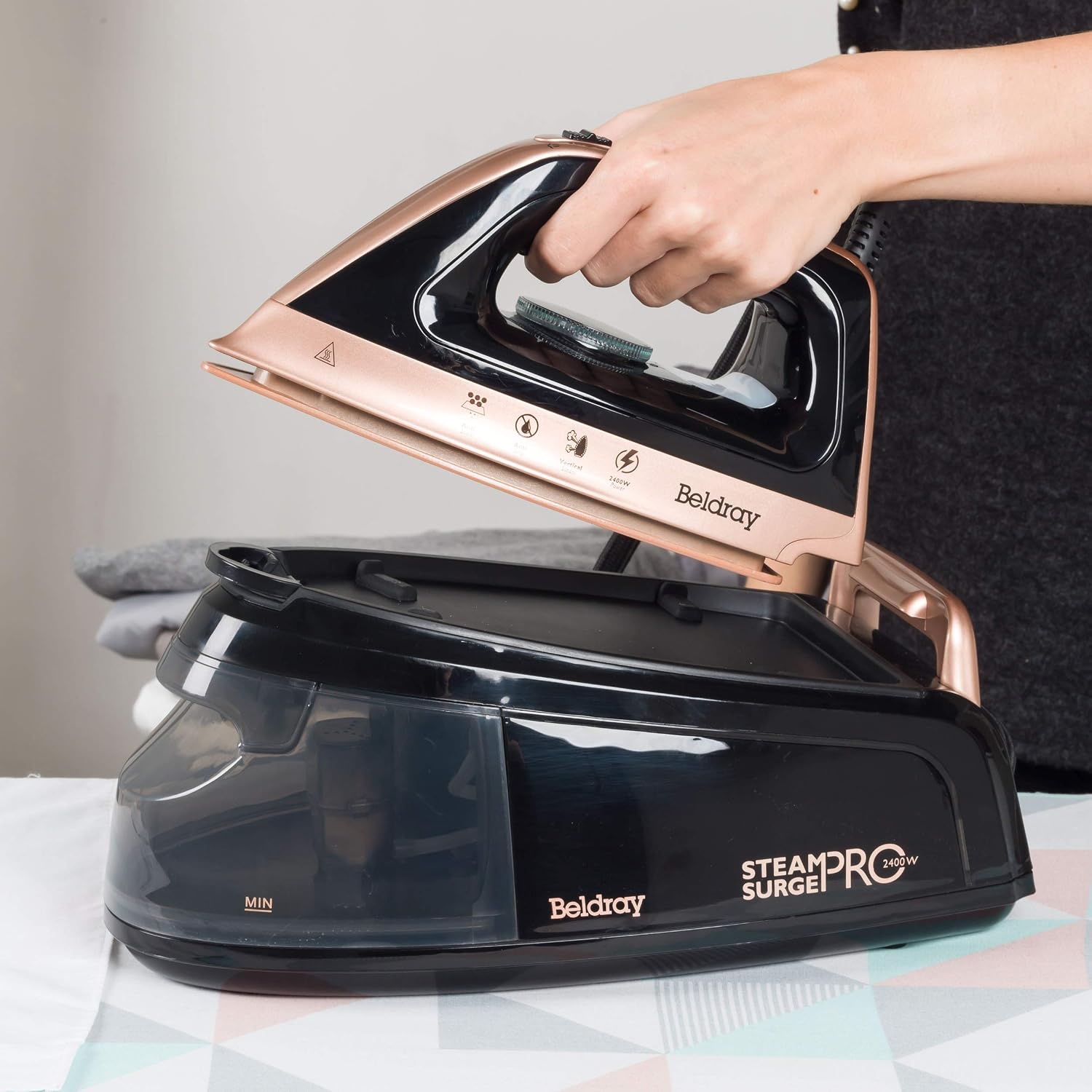 Beldray Steam Station Iron, Steam Generator Iron, Detachable 1.2L Water Tank, Smooth Glide Soleplate, Powerful Steam Burst - Image 4