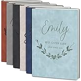 Personal Leather Journal Notebook, 9 Design, 5 Color, Customized Notebooks for Women and Men, Custom Journals to Write in, Diary for Women, Personalized Gift for Sister, Girl, Boy, Mom and Dad