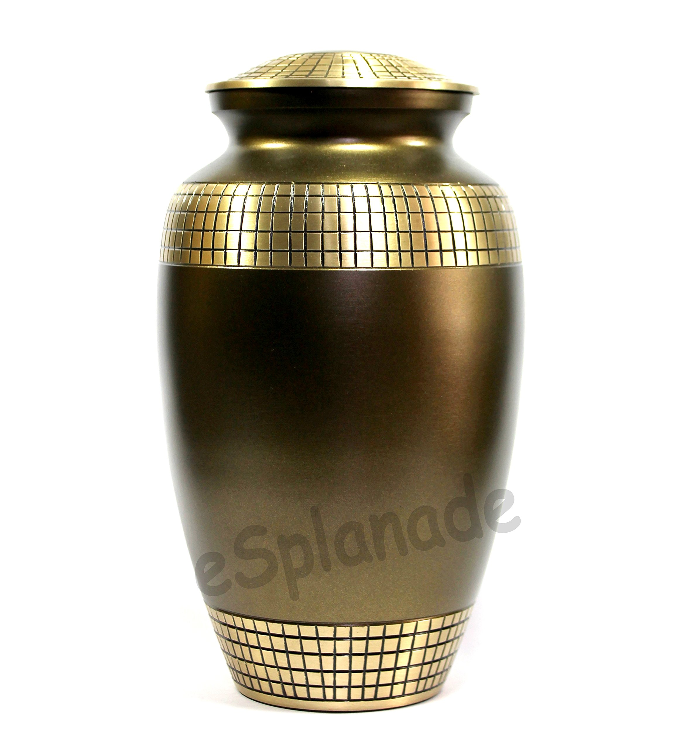 eSplanade Brass Cremation urn Memorial Container Jar Pot | Cremation Urns | Brass Urn | Metal Urns | Burial Urns.