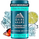 Oars + Alps Aluminum Free Deodorant for Men | Long Lasting Odor Protection, Clear & Free of White Residue, Anti-Chafing Smooth Glide, Dermatologist Tested, Deep Sea Glacier, 1pk, 2.6oz