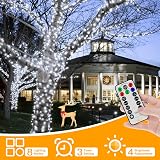 Ollny Christmas Tree Lights Outdoor 200 LED 20m Mains Powered IP44 Cool White view 3