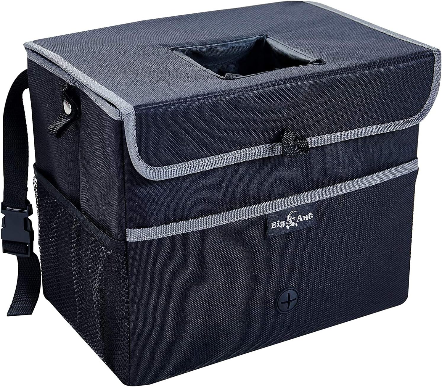 Big Ant Car Trash Can, Car Rubbish Bin with Lid and Side Pockets