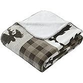 Cathay Home Coleman Large Oversized Reversible Micro-Mink and Sherpa Throw Blanket 60x80 Inch, Taupe