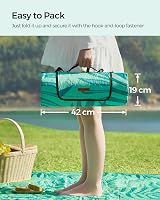 SONGMICS Large Waterproof Picnic Blanket 300x200cm Fern Pattern Green view 7