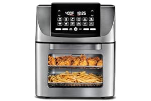 14 Quart Air Fryer with Touch Control, 12 Presets, Rotisserie, Fry/Roast/Bake/Reheat, Non-Stick Basket Compact Design for Kit