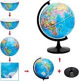 EXERZ World Globe 30cm Political Map Self-Assembly Educational Globe view 5