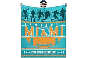 NHVGRFD Miami Blanket Gifts for Men Women Youth, Team Colors Fans Flannel Throw Blankets, Super Soft Warm Lightweight Blankets and Throws for Couch Bed Travel 50" x 60"