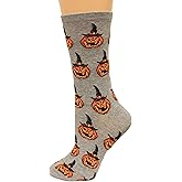 HOTSOX Women's Jack O Lantern Crew Sock Gray / 4-10