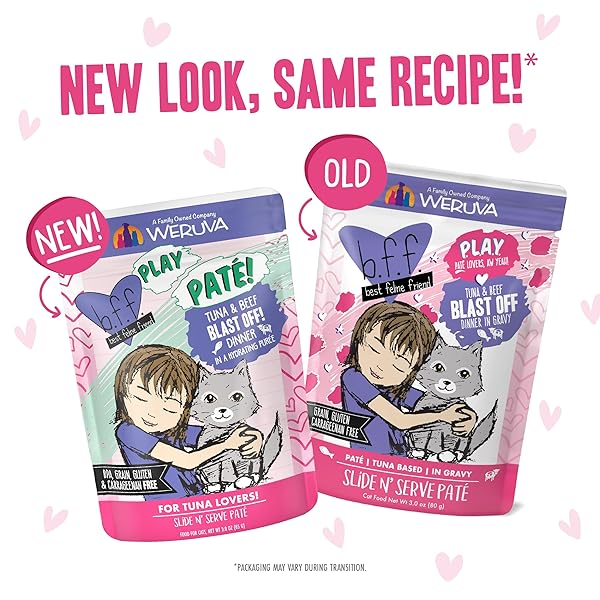 WERUVA B.F.F. PLAY – BEST FELINE FRIEND PATÉ LOVERS, AW YEAH!, PATÉ PARTAY! VARIETY PACK, 3OZ POUCH (PACK OF 12)
