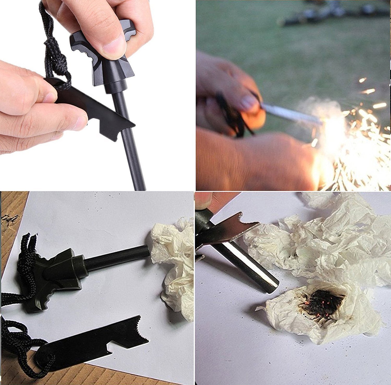 Outdoor Survival Kit,10 in 1 Professional Emergency Survival Kits Tools with Fire Starter Whistle Survival Flashlight Tactical Pen etc For Outdoor Travel Hike Field Camp