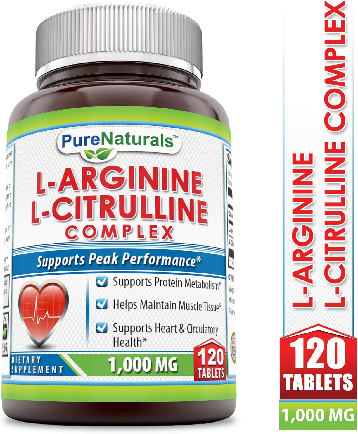 Pure Naturals LArginine/LCitrulline Complex (1000 Mg 120 Tablets
