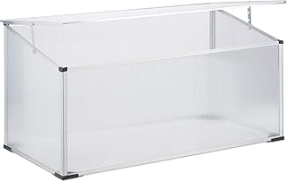 Relaxdays Frühbeet Alu, Stecksystem, lichtdurchlässig, UV-Schutz, Mini Gewächshaus, HxBxT: 100 x 50 x 50 cm, transparent