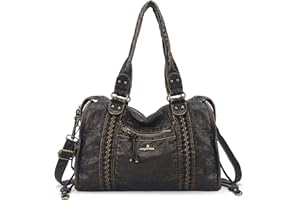 Angel Kiss Hobo Bags For Women Vegan Leather Hobo Satchel Handbags Large Tote Purses Shoulder Bag