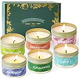 SCENTORINI Scented Candles, Scented Candle Gift Set, Soy Wax Candles, Essential Oils Added Candles Gift Set, 6 x 2.5 oz, Mint
