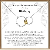 IEFLIFE Birthday Gifts for Women - 925 Sterling Silver Chain Circles Necklace Jewelry, 30th 40th 50th 60th Birthday Gifts for Women Her, 30 40 50 60 Years Old Gift Necklaces Jewelry