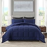DOWNCOOL Twin Comforter Set -All Season Bedding Comforters Sets with 1 Pillow Case -2 Pieces Bed Set Down Alternative Comforter Set -Blue Twin Bedding Sets(64"x88")