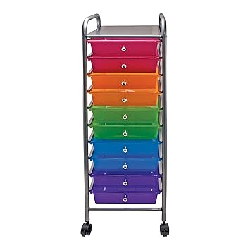 Advantus 10 Drawer Rolling Organizer Multi Colored Drawers 13 X