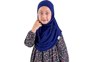 Modefa Islamic Girl Child Practical Amira Hijab Two Piece Muslim Scarf & Bonnet - Instant Easy Hijab
