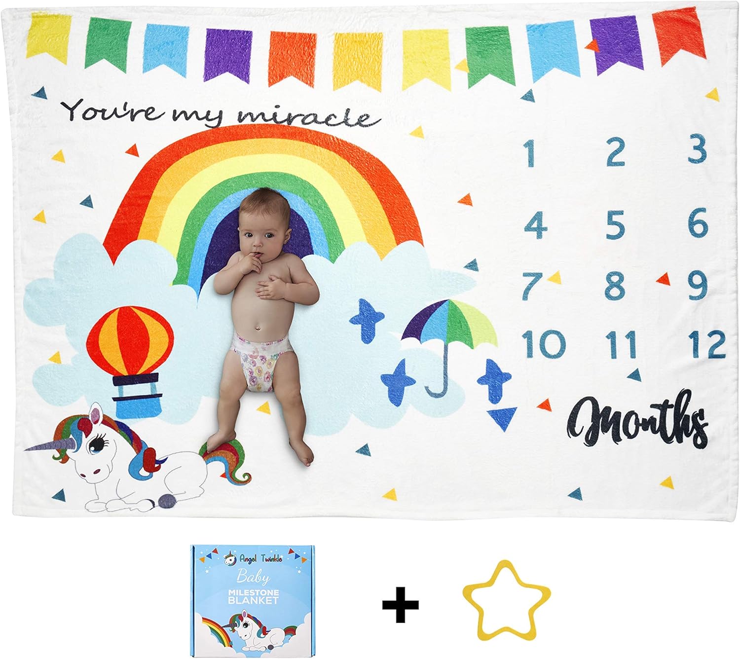 rainbow milestone blanket